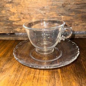 Vintage Fostoria Century Iridescent Cup and Saucer Set (18 available)